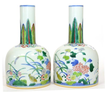 Lot 402 - A pair of Chinese Doucai mallet vases