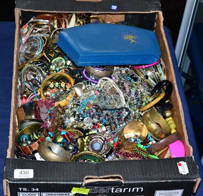 Lot 430 - A large quantity of costume jewellery, including bangles, bracelets and various necklaces, contents