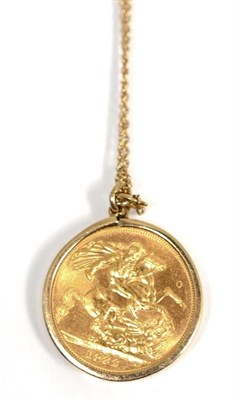 Lot 436 - An Elizabeth II 1982 sovereign pendant on chain