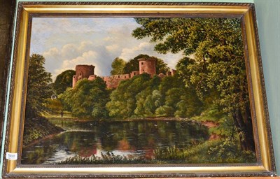 Lot 1000 - A view of Bothwell Castle, signed and dated lower right "E Mitchell 1896", oil on canvas