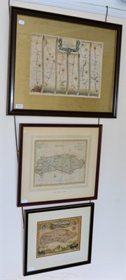 Lot 1053 - ~ John Ogilby, an 18th century road map, 'The road from London to Arundel', an 18th century map...