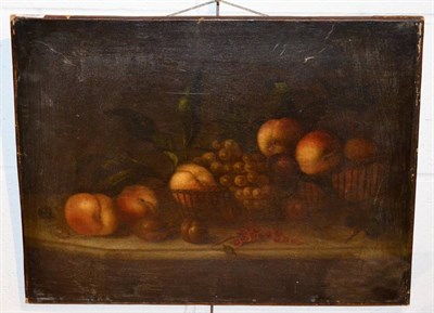 Lot 1064 - ~ Still life of fruit, oil on canvas