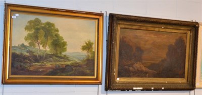 Lot 1065 - H Williams, 19th century, an extensive mountainous landscape, oil on canvas, signed lower right...