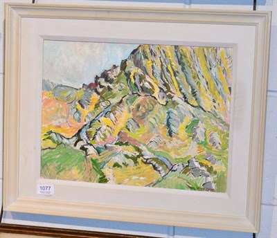 Lot 1077 - Eric James Mellon (1925-2014) ";Rocks at Reentrisk, West Cork";, signed, oil on canvas, 29.5cm...