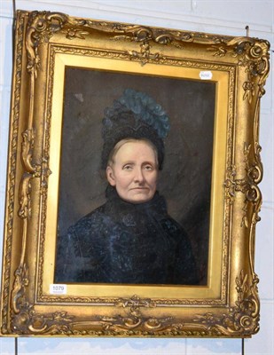 Lot 1079 - Portrait of a Lady circa 1900, oil on  board, indistinctly signed lower right