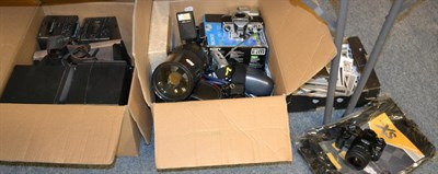 Lot 1102 - Three boxes of cameras etc