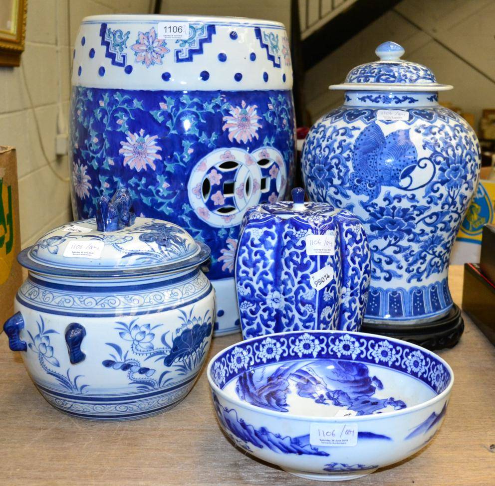 Lot 1106 - Modern Chinese blue and white ceramics