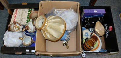 Lot 1134 - Assorted Wedgwood Jasperware, Royal Copenhagen plates etc (three boxes)