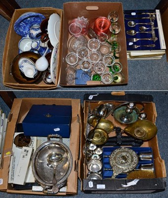 Lot 1139 - Assorted ceramics, glass and silver plate including Noritake tea and coffee service, Ridgeways...