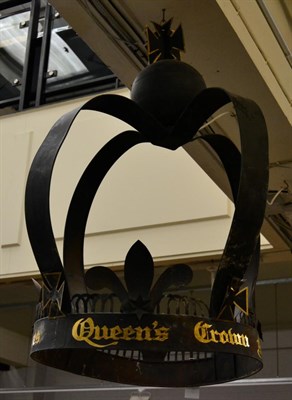 Lot 1159 - ~ A large metal shop advertising crown for Crown Antiques, Canada