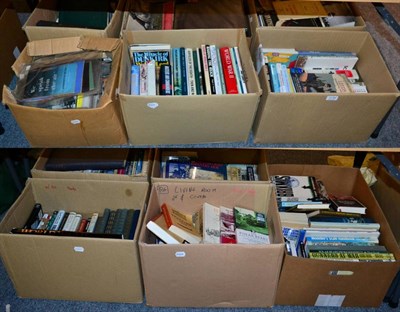 Lot 1170 - Eleven boxes of Military related books, including biographies, histories, artillery, postcards etc