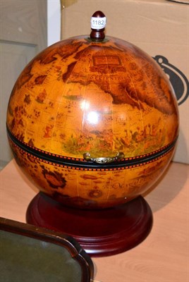 Lot 1182 - A table top bar globe in original box