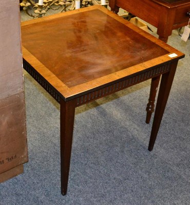 Lot 1201 - ~ A mahogany and crossbanded square occasional table