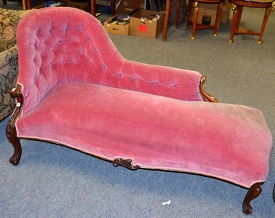 Lot 1206 - Victorian mahogany framed chaise longue