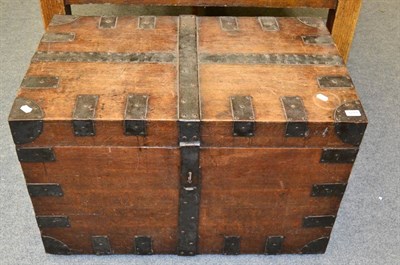 Lot 1219 - A 19th century iron bound silver chest bearing brass name plaque