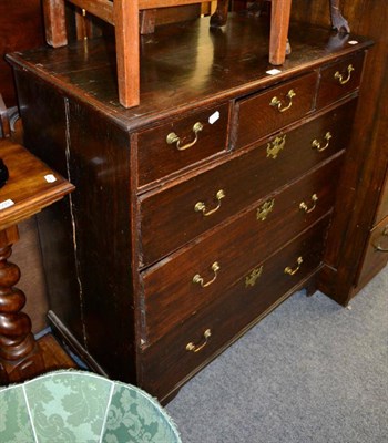 Lot 1234 - George III oak four height chest of drawers