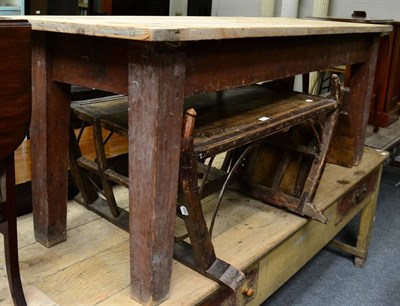 Lot 1238 - Narrow pine farmhouse kitchen table