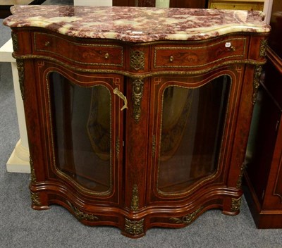 Lot 1260 - ~ A modern Louis XV style marble top credenza