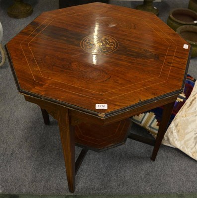 Lot 1276 - An Edwardian rosewood octagonal centre table, raised on square tapering legs