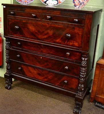 Lot 1292 - ~ A 19th century mahogany four height chest of drawers