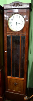 Lot 1302 - Art Deco mahogany chiming longcase clock, triple weight driven movement