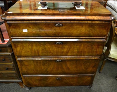 Lot 1321 - ~ A Biedermeier style mahogany four height chest of drawers