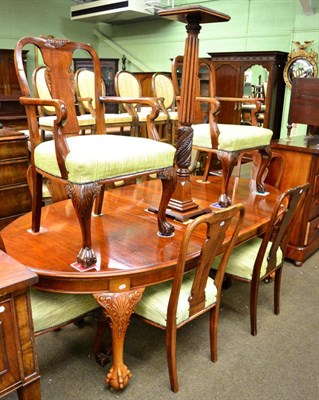 Lot 1327 - Set of eight reproduction dining chairs including two carvers, on ball and claw feet, together with