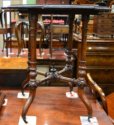 Lot 1332 - Inlaid walnut part-ebonised occasional table