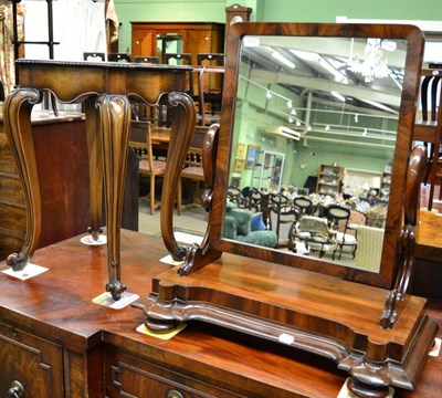 Lot 1333 - A 19th century mahogany toilet mirror; and a mahogany occasional table