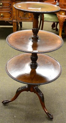 Lot 1336 - Mahogany three-tier butlers stand