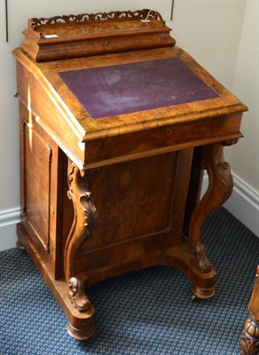 Lot 1356 - ~ A Victorian walnut Davenport