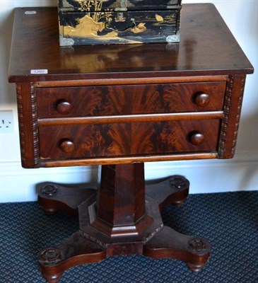 Lot 1360 - ~ A Victorian mahogany two-drawer pedestal table