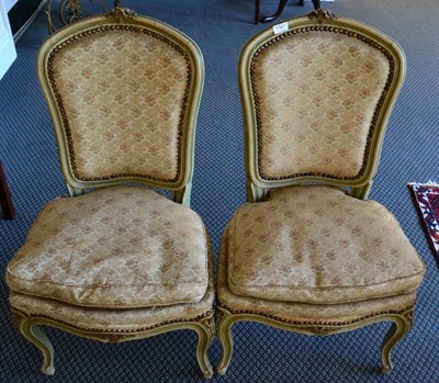 Lot 1367 - ~ A pair of 19th century French painted occasional chairs