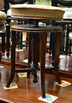 Lot 1426 - A 19th century mahogany adjustable piano stool