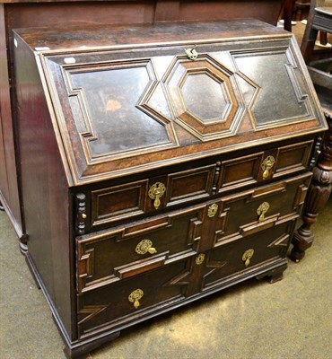 Lot 1431 - An 18th century oak bureau, circa 1730, keys present (in jewellery cabinet)&nbsp