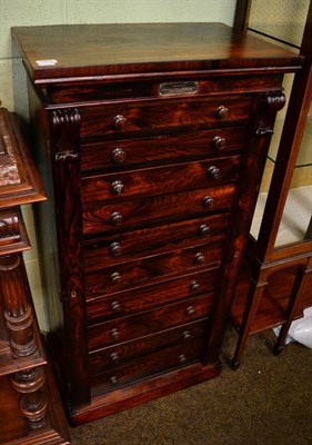 Lot 1451 - A Victorian rosewood Wellington chest