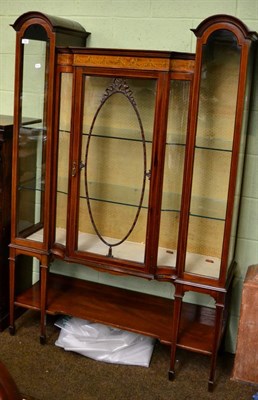 Lot 1463 - Edwardian satinwood inlaid and painted mahogany display cabinet