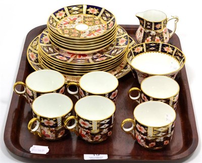 Lot 19 - A Royal Crown Derby Imari pattern part tea service comprising six tea cups and saucers, six...