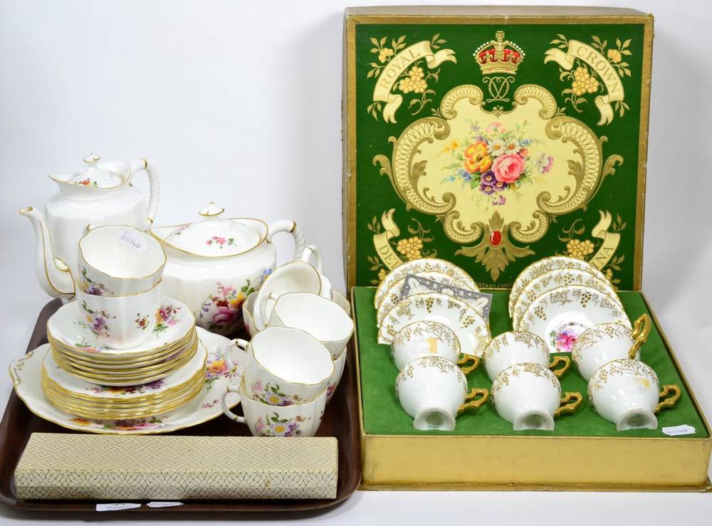 Lot 44 - A group of Royal Crown Derby ''Derby Posies'' tea wares and a boxed set of Royal Crown Derby...
