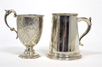 Lot 54 - A Victorian silver Christening mug, by J F, London, 1861; with a silver 1981 Royal Wedding tankard