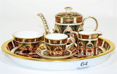 Lot 64 - A Royal Crown Derby Imari pattern miniature tea service