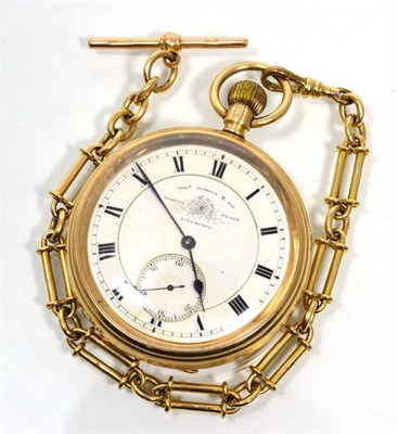 Lot 92 - A 9 carat gold open faced pocket watch, signed Thomas Russell & Son Liverpool, and a watch...