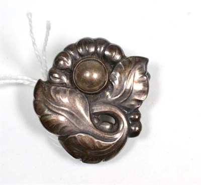 Lot 100 - A Georg Jensen brooch, model number 71, as a floral spray, measures 3.5cm by 3.5cm
