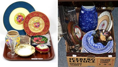 Lot 190 - A quantity of ceramics including two Royal Worcester flower painted plates; a Moorcroft pin...