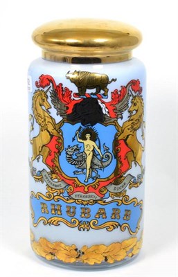 Lot 192 - A reproduction painted and gilt rhubarb jar and cover