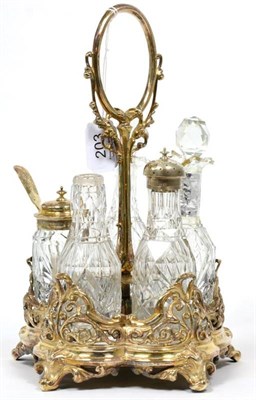 Lot 203 - A silver five piece cruet stand, Sheffield 1863 by Henry Wilkinson & Co.