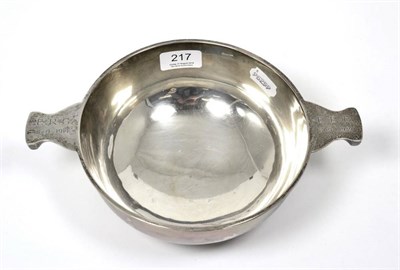 Lot 217 - A Scottish silver oversized quaich, Edinburgh, 1936, 19.8ozt