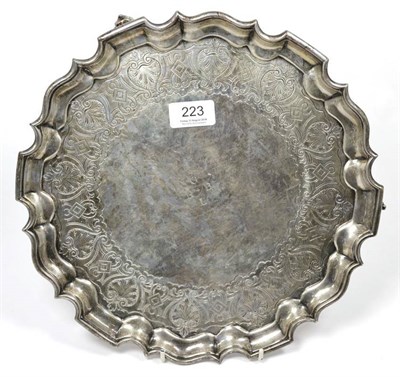 Lot 223 - An American reproduction George II silver salver, stamped 'STERLING'