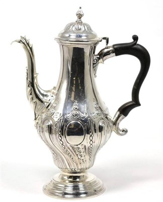 Lot 258 - Late Victorian silver pear shaped coffee pot, London 1896, 26cm high, 20.7ozt