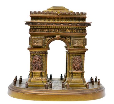 Lot 262 - A late 19th century cast bronze model of the Arc De Triomphe